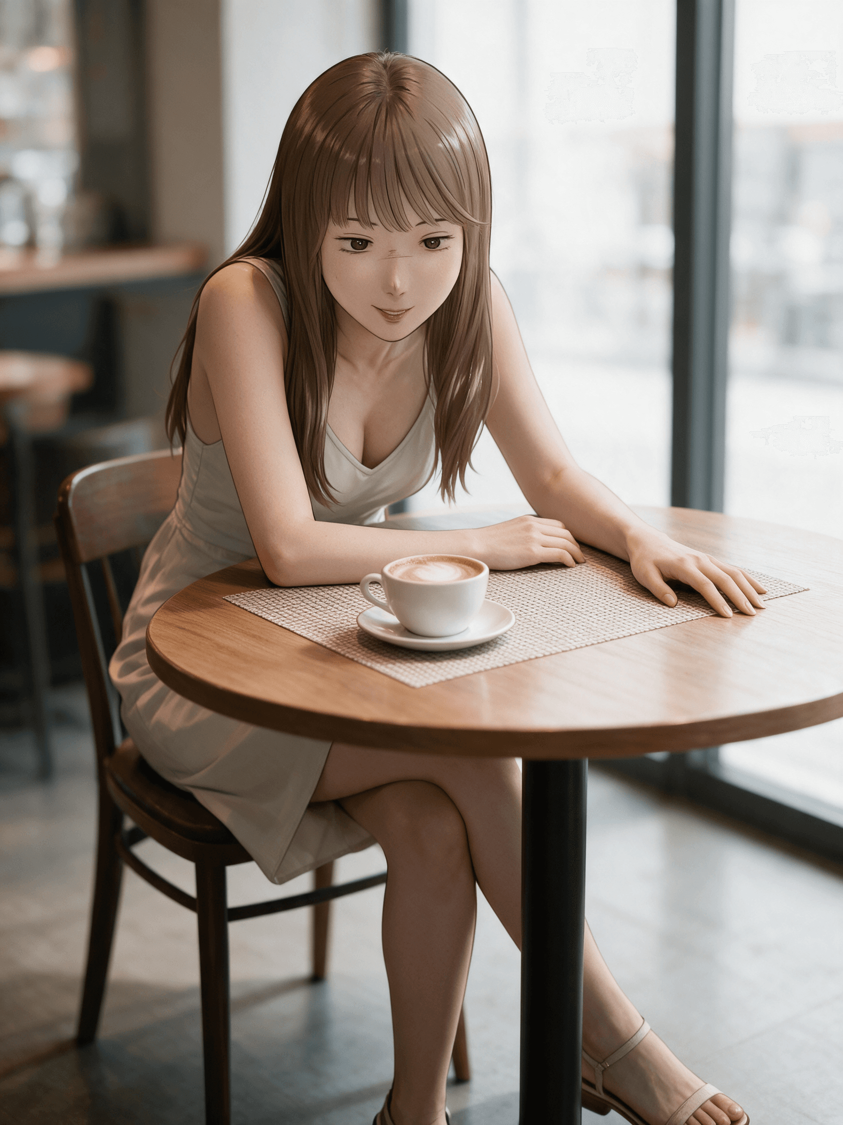 긴 머리 여성