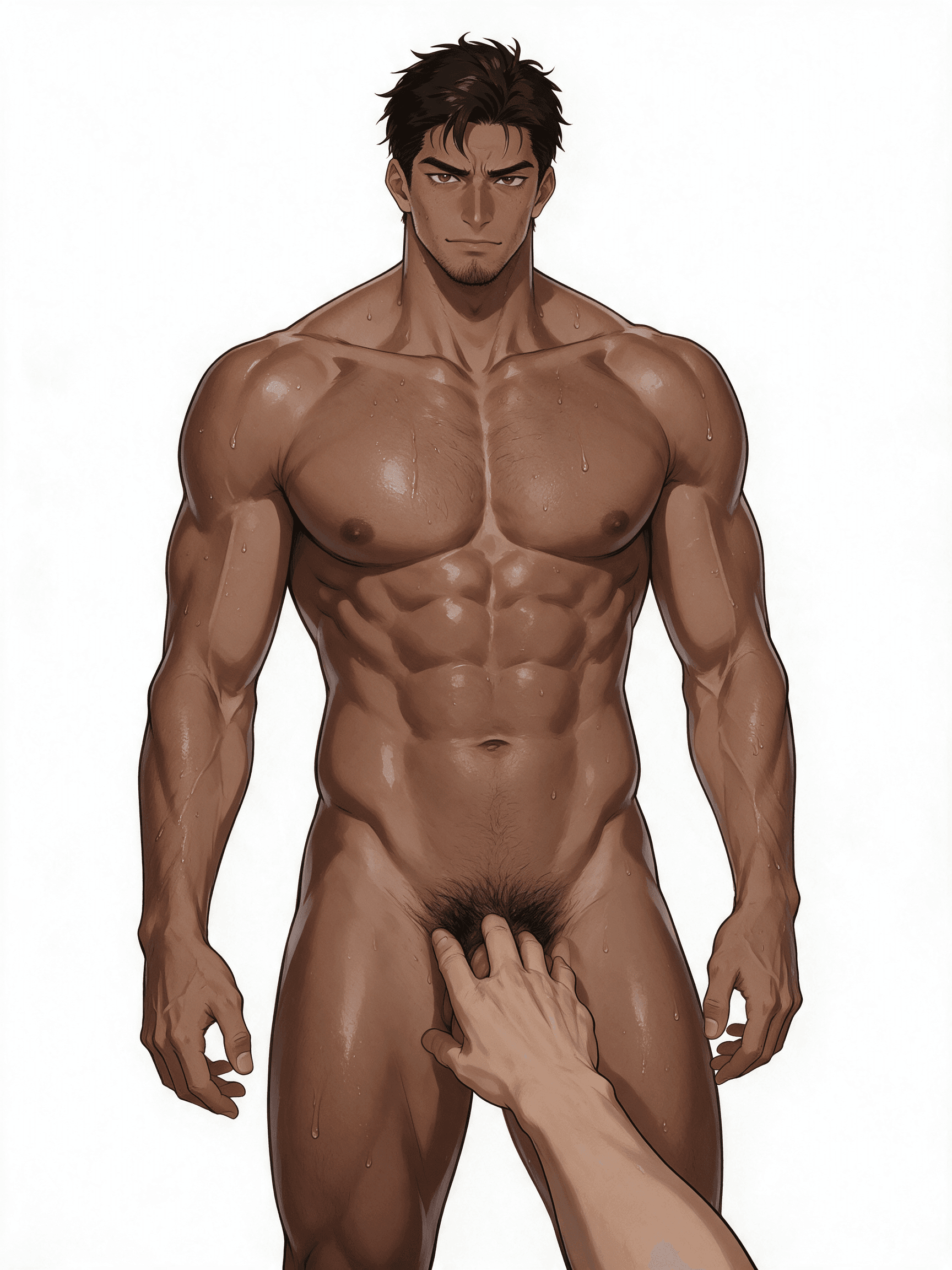 浅黒い肌の男性調教師